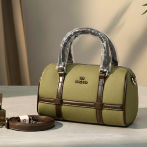 Elegant white and brown leather handbag with stylish straps - Olive Moss